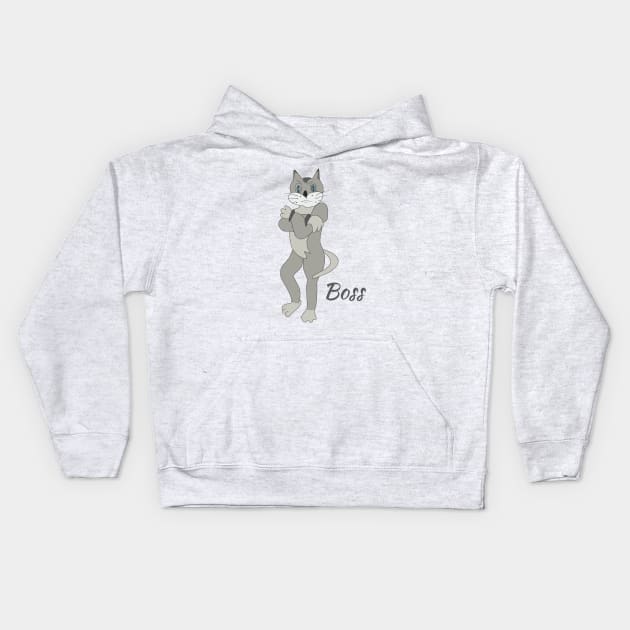 Cat boss Kids Hoodie by Alekvik